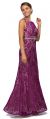 Sleeveless Jewel Waist Fitted Lace Long Formal Evening Dress in an alternative image